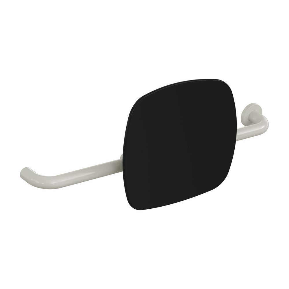 HEWI Soutien dorsal Tiefschwarz, WA 150 mm, droit pour fixation sur poignée rabattable de mur/support lichtgrau