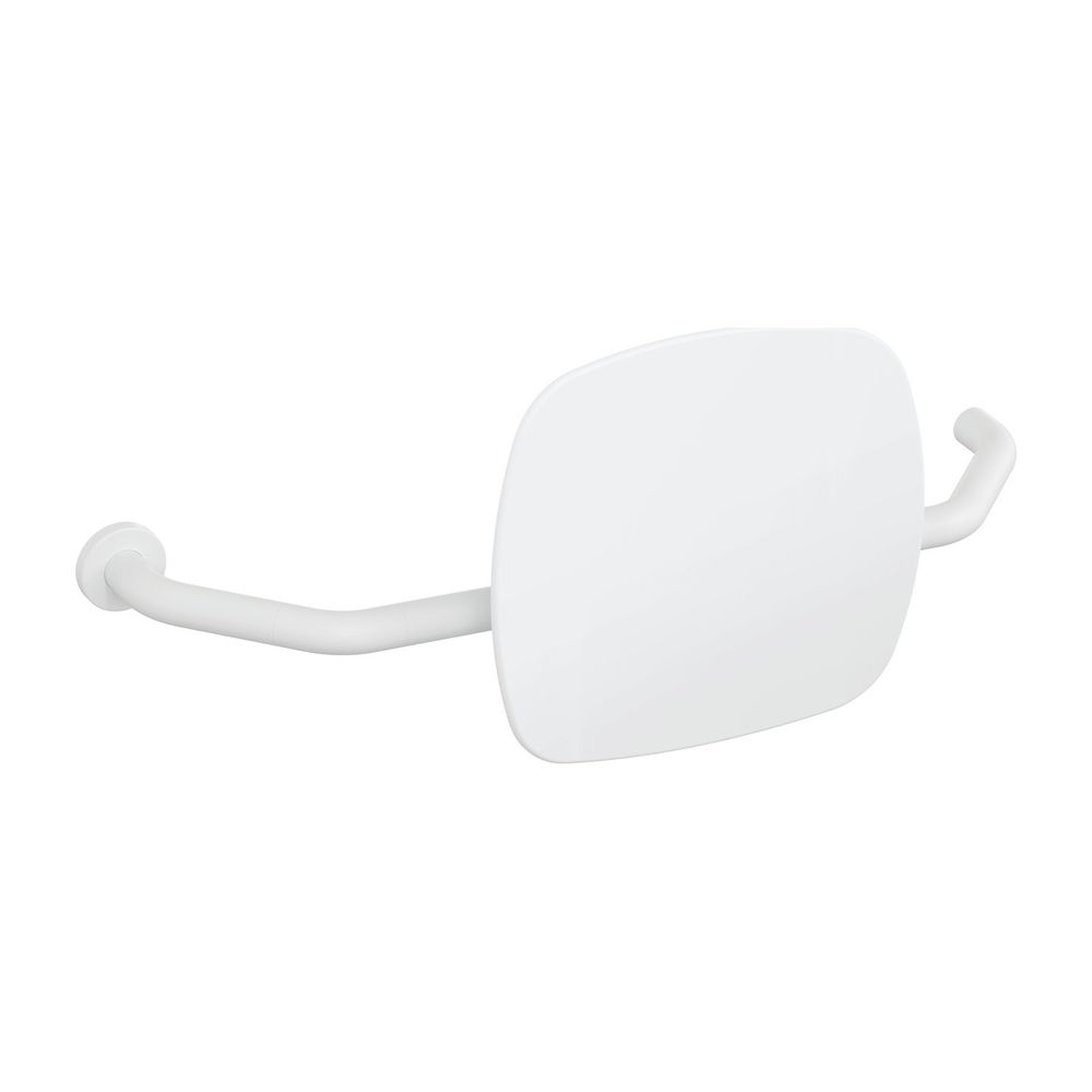 Support lombaire HEWI Signalweiß EM, WA 230 mm, gauche pour fixation murale/poignée rabattable, blanc signalétique