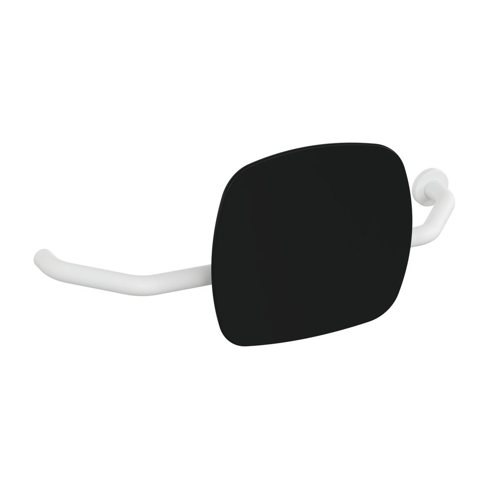 HEWI Soutien dorsal Tiefschwarz EM, WA 230 mm, à droite pour fixation sur poignée rabattable murale/support, blanc signalétique, 801.51B9273R 98