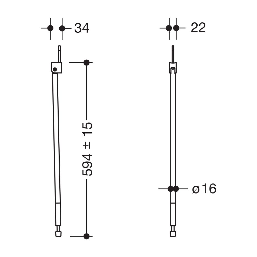 Support au sol HEWI pour hauteur 680 mm, avec kit de mise à niveau pour déclenchement de chasse d'eau sans fil, LifeSystem, acier brossé/blanc brillant
