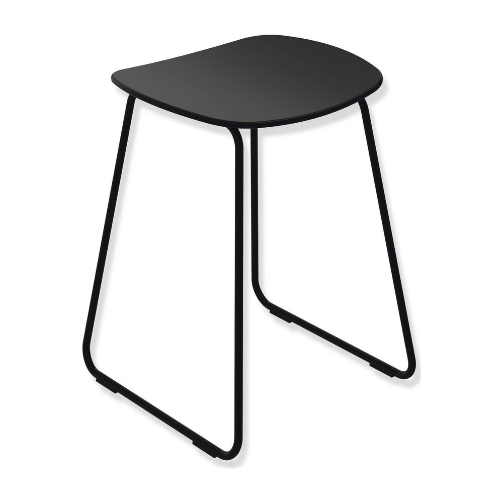 Tabouret de douche HEWI H 497 mm L 370 mm - Structure, revêtement poudre noir profond mat/noir mat, 950.51.30160 CV