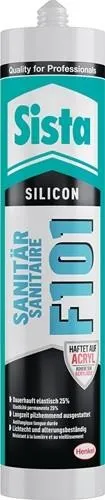 Sika Sanitary Silicone F101 transparent, cartouche 300 ml — lot de 12 pièces