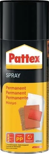 Pattex Powerspray colle en spray permanente transparente/beige clair 400 ml aérosol