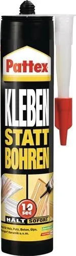 Pattex Colle de montage "Kleben statt Bohren" blanche 400 g cartouche