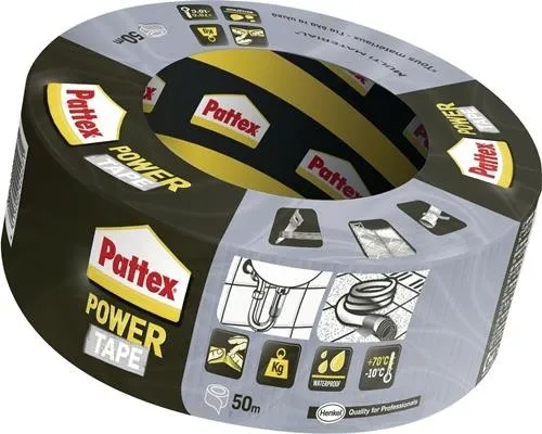 Pattex Bande adhésive en tissu Power-Tape argent-gris L.50m L.50mm Rl.