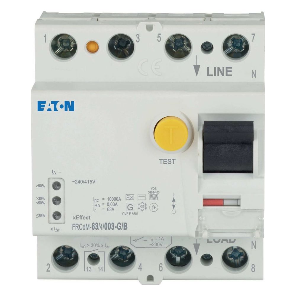 Disjoncteur différentiel Eaton xEffect FRCdM-63/4/003-G/B, 63 A, 4 pôles, 30 mA, Type G/B