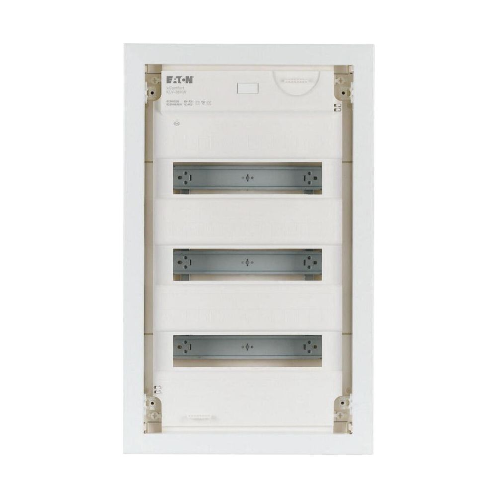 Eaton Coffret de distribution encastrable xComfort KLV-36HWP-F, 3 rangées 36U, IP30, plastique/tôle d'acier, blanc trafic