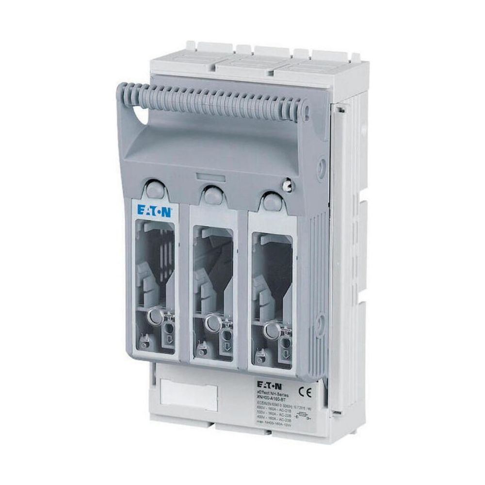 Sectionneur porte-fusible NH Eaton xEffect XNH00-A160, 3 pôles, connexion plate M8 95 mm², polyamide, gris