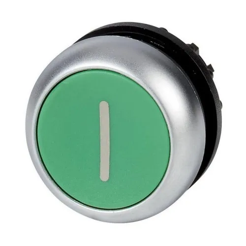 Bouton-poussoir Eaton M22-DR-R-X0 plat, à enclenchement, étiqueté, vert (216630), 22x22 mm