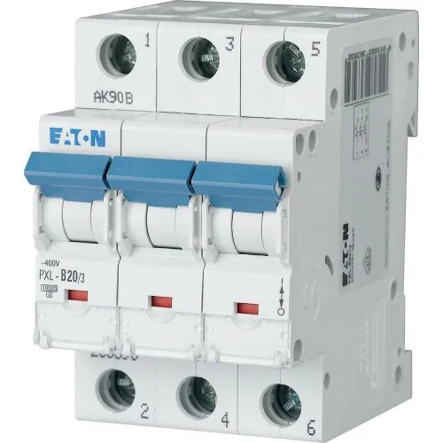 Disjoncteur Eaton PXL-C20/3, 20 A, 3 pôles, caractéristique C (236427)