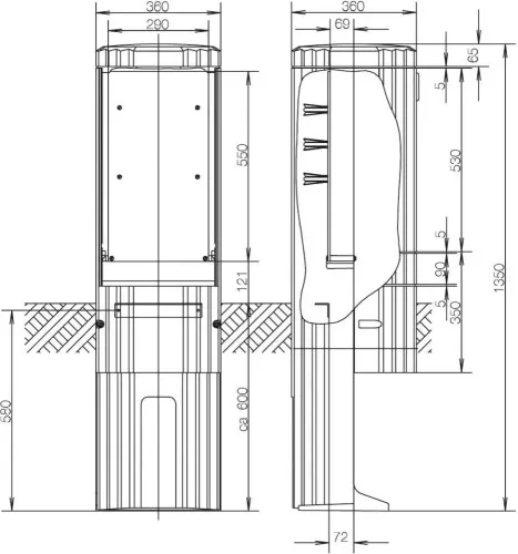 ABN colonne extérieure M-Platte SL135P