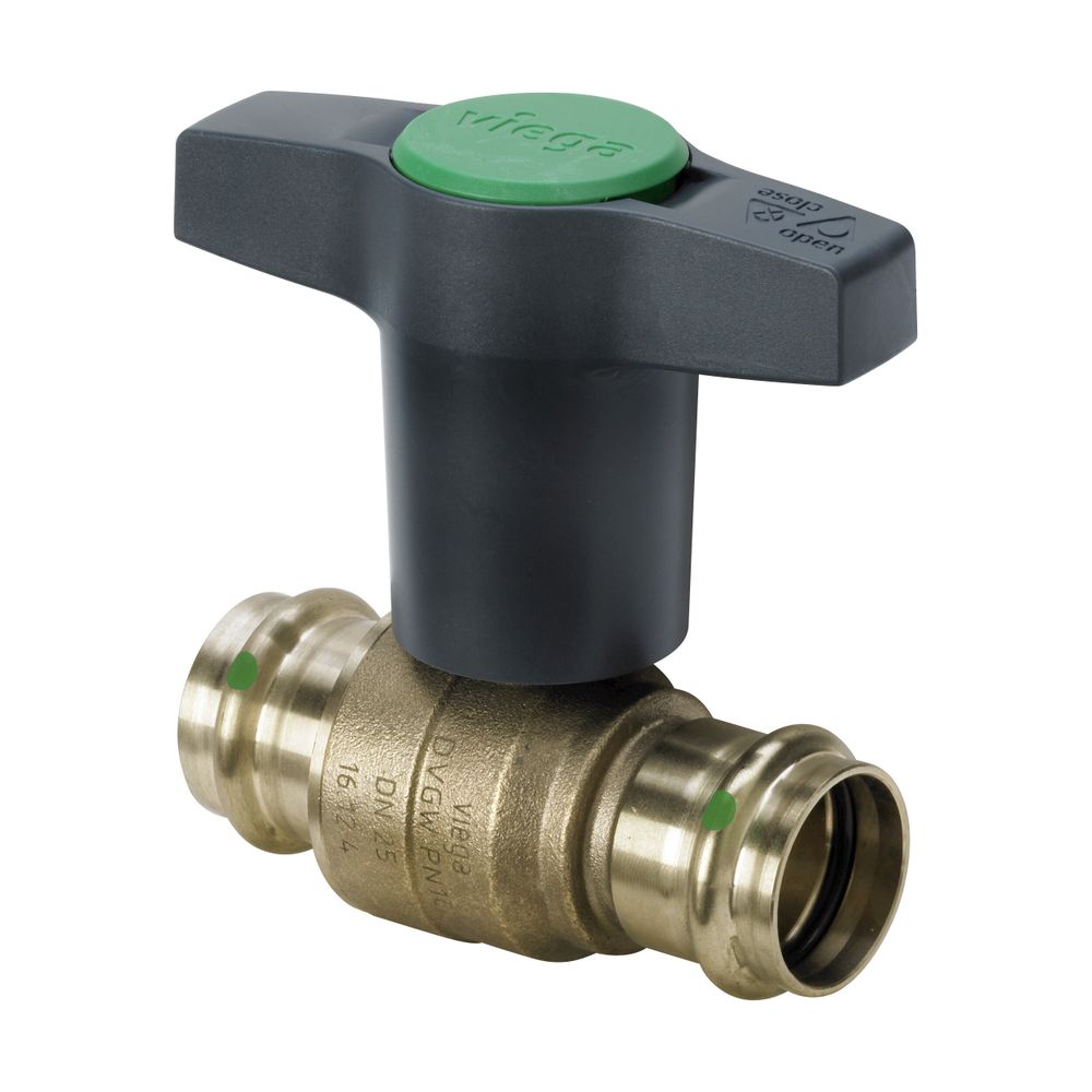 Viega Easytop XL robinet à bille avec contour SC 2275, Ø 15 mm, bronze au silicium