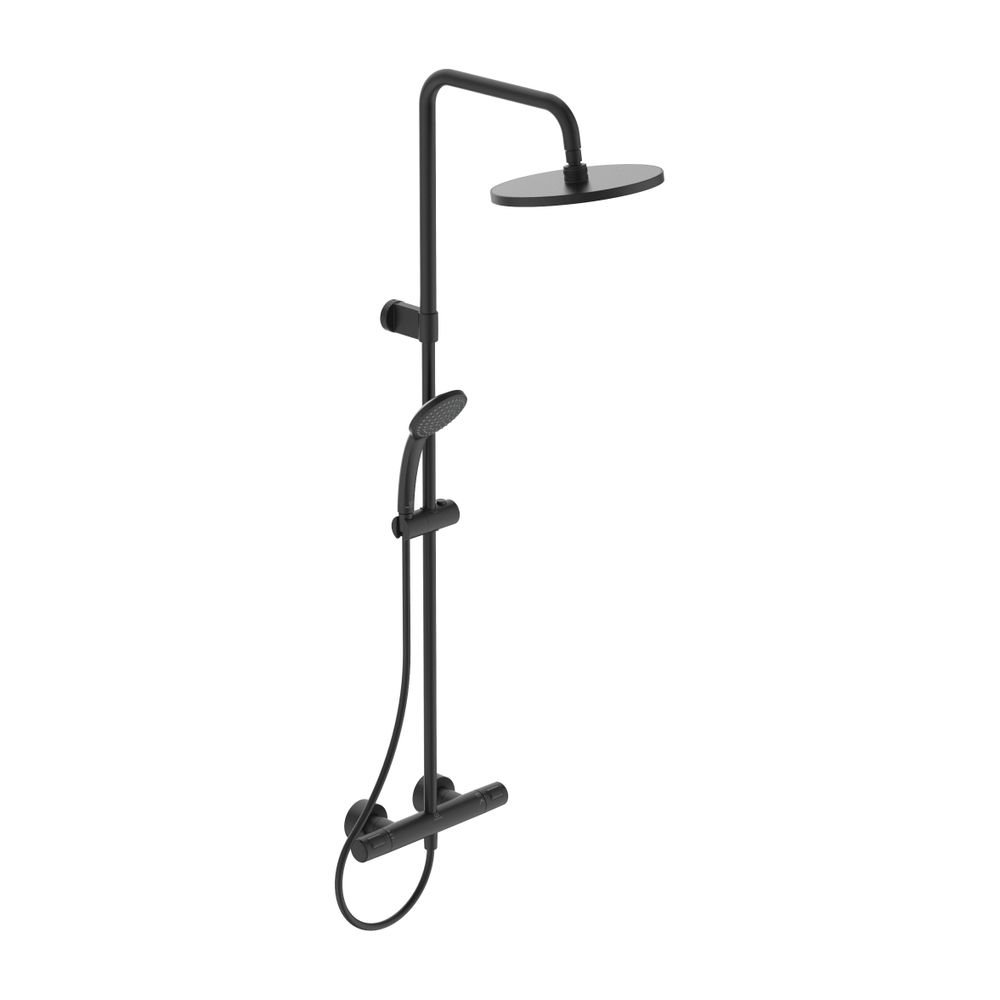 Système de douche Ceratherm T25 KB d:200 mm avec fonction télescopique 1F-HB100 mm Silk Black - Ideal Standard