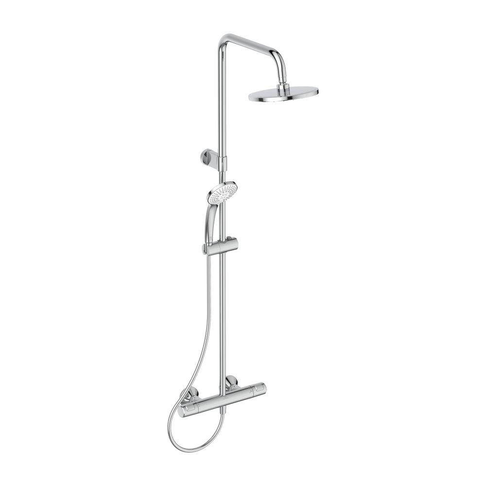 Système de douche Ideal Standard CeraTherm T25, longueur réglable, fixation chromée