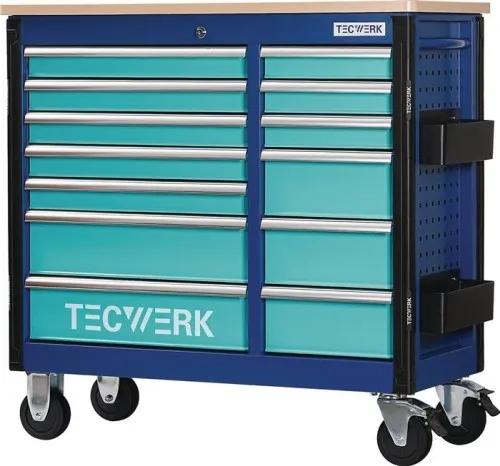 Établi roulant Tecwerk PLUS 2.0 S extérieur 1150x500x1015 mm, 13 tiroirs 30 kg / 500 kg