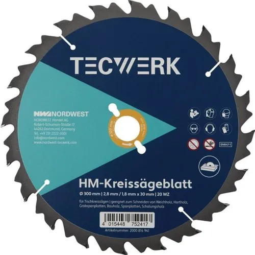 Lame de scie circulaire de table Tecwerk AD 700 mm Z.42 WZ largeur de coupe 4,2 mm