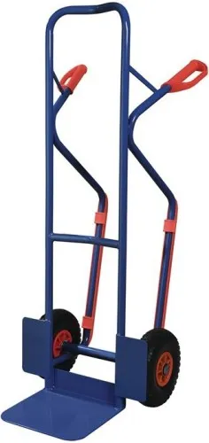 Chariot empileur Tecwerk avec patins, H.1300mm, godet L250xL320mm, bandage PU, charge 300kg - bleu saphir