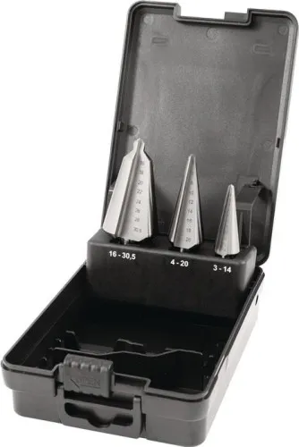 Jeu de forets à ébarber Tecwerk 3-14/4-20/16-30,5 mm HSS-Co 3 pièces Coffret plastique — lot de 3