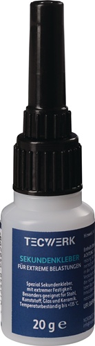 Tecwerk Colle cyanoacrylate pour charges extrêmes 20 g incolore flacon