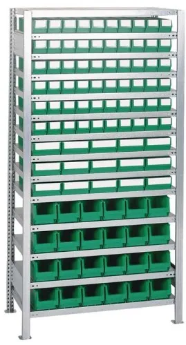 Étagère à montage rapide Tecwerk H2000xL1000xP400mm modèle de base 16 étagères en acier Bd.90x3,30x4 bleu