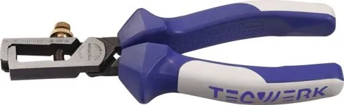 Pince à dénuder Tecwerk L.160mm polie avec gaine multicomposants et ressort d'ouverture