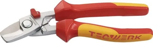 Cisaille à câbles Tecwerk, 180 mm, tête polie, conforme VDE, gaines multimatériaux