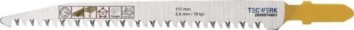 Lame de scie sauteuse longueur totale 117 mm pas de denture 2,5 mm épaisseur 1,45 mm HCS 5 pièces/carte TECWERK