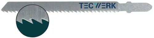 Lame de scie sauteuse Tecwerk HCS - Longueur totale 100 mm - Pas de denture 2,5 mm - Épaisseur 1,45 mm - 25 pièces/carte
