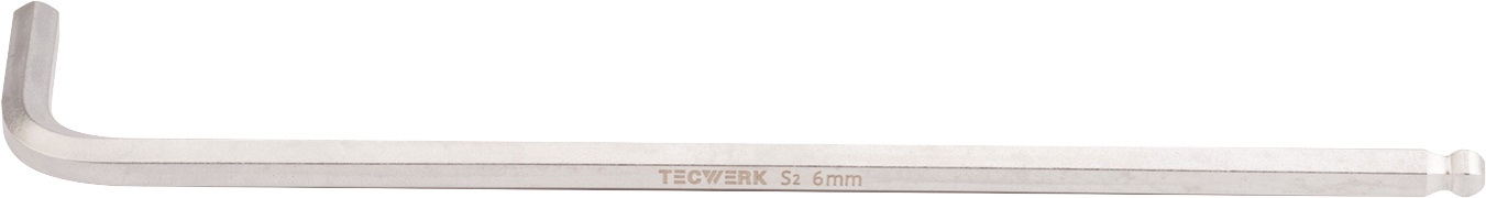Tournevis hexagonal coudé SW 6 mm long, tête sphérique 180x32 mm TECHWORK — lot de 10 pièces