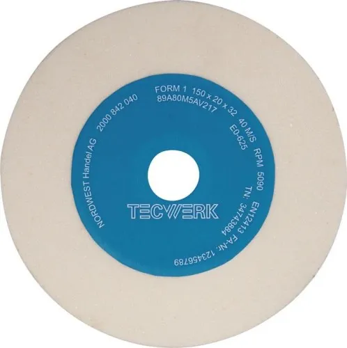 Disque de ponçage Tecwerk Ø150xB20x32mm grain 80 Forme A AlOxid