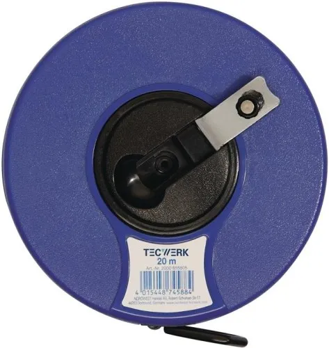 Ruban de mesure à capsule L.20m largeur de bande 13mm 2 mm/cm classe II CE TECWERK