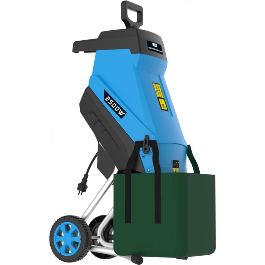 Broyeur de jardin GÜDE GH 2501 | jusqu'à 45 mm de diamètre | 2500 W | sac de ramassage 45 L