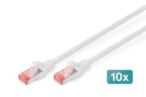 Câble de raccordement Digitus CAT 6 S/FTP DK-1644-010-WH(VE10), 1 m, lot de 10