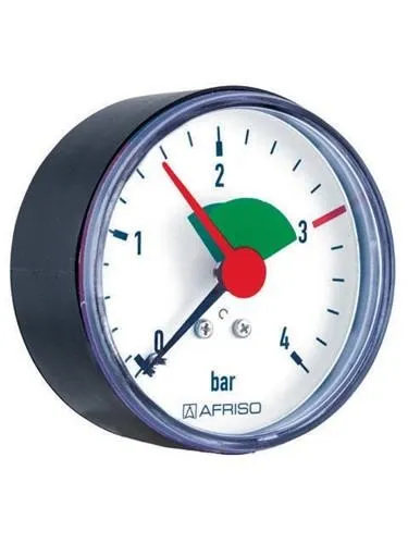 AFRISO Manomètre de chauffage HZ 63 0/4 bar G1/4B m.PTFE ax Cl.2,5