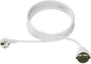 BACHMANN Rallonge 2m 3x1,5mm² PVC blanc, câble d'alimentation réseau 0-70°C 250V