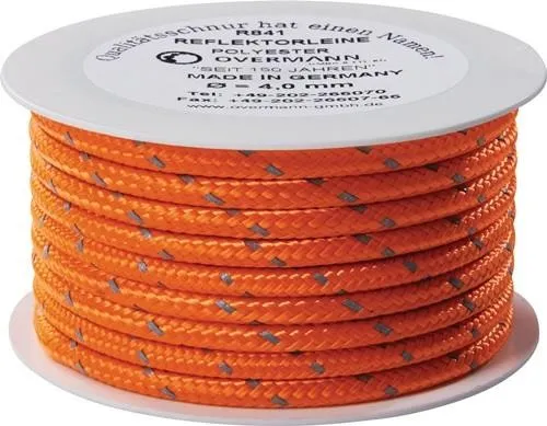 Cordon réflecteur Overmann Safety Reflector, L. 100 m, Ø 8 mm, orange