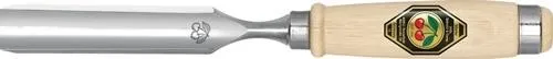 Ciseau à bois creux Kirschen - Lame 16 mm avec 2 lames en acier, manche en hêtre blanc forme d'Ulm