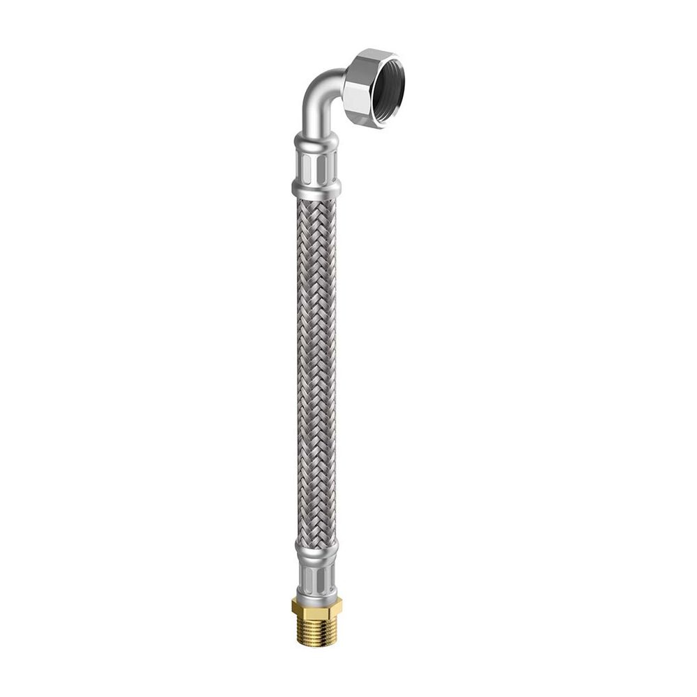 Tuyau flexible blindé Flamco Meiflex pour chauffage 1" M x 1" coudé, 300 mm