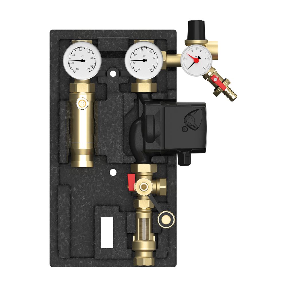 Station solaire double circuit Flamco S, 3/4", avec purgeur, avec Wilo Yonos Para ST 15/7 PWM