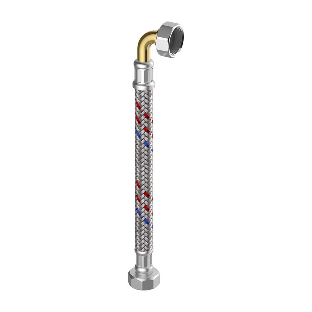 Tuyau flexible blindé Flamco Meiflex raccord laiton S/H/K 3/4" IG x 3/4" coudé, 700 mm