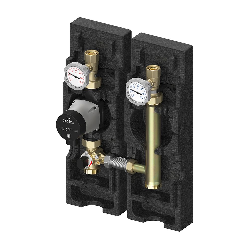 Flamco Groupe de pompes V-MK, circuit de chauffage mixte, pour grands volumes 1 1/4", Grundfos Magna 3 32-60