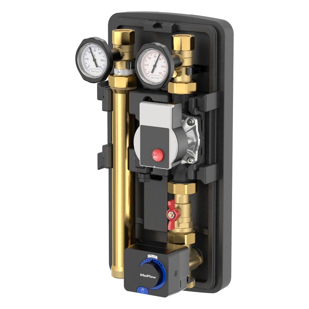 Flamco Meiflow Top S MC-L M, circuit de chauffage mixte, DN 25, EA 1", sans pompe, version longue, motorisé