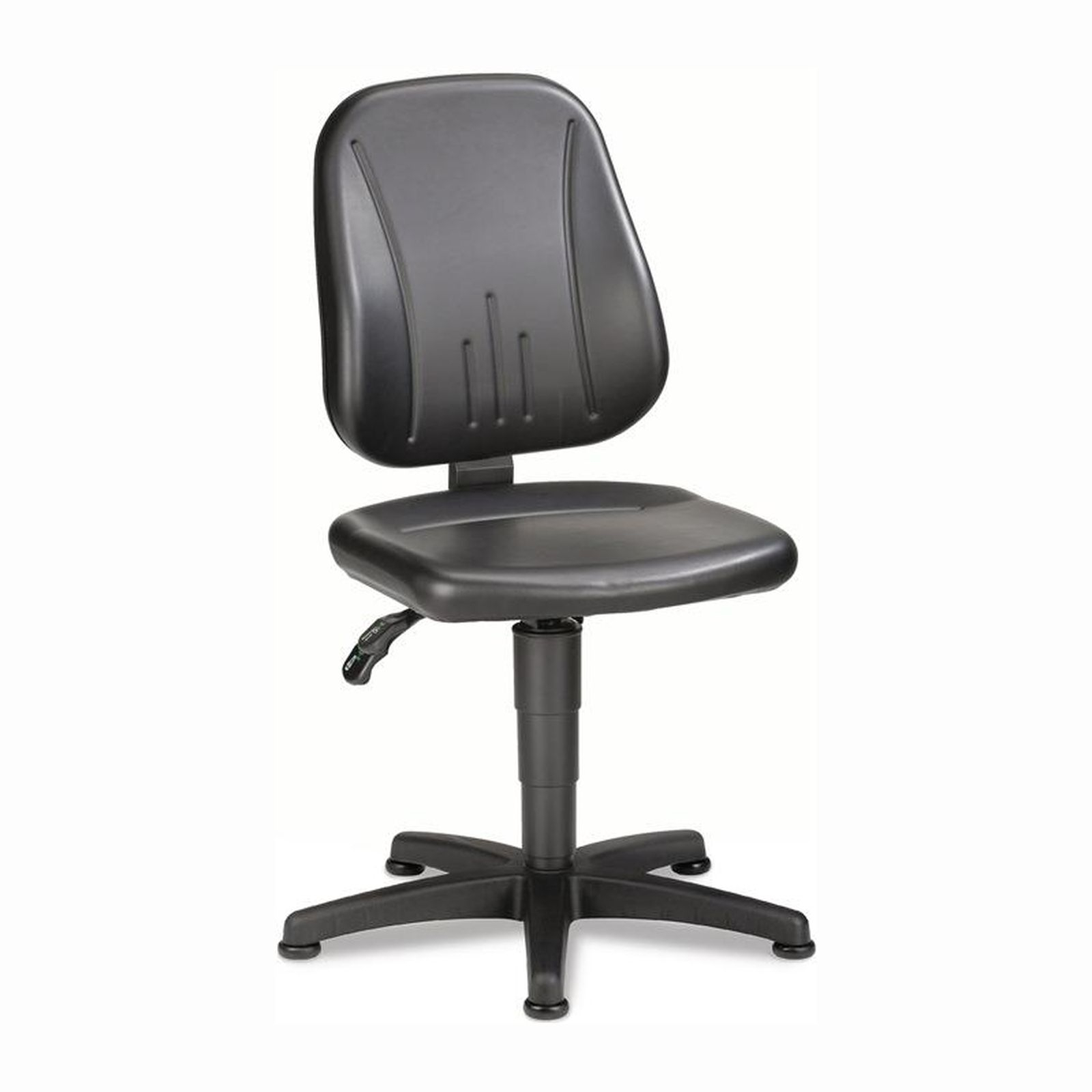 Bimos Arbeitsdrehstuhl Unitec Bodengleiter Kunstlederpolster schwarz 440-620 mm