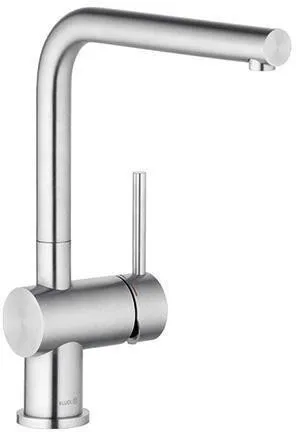 Mélangeur monocommande en acier inoxydable brossé Kludi L STEEL pour évier