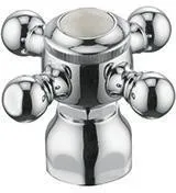Pièce de rechange poignée cruciforme chromée avec capot Kludi