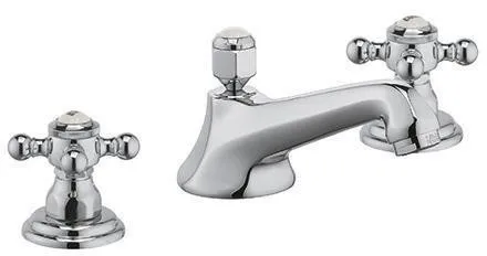 Robinetterie d'évacuation KLUDI pour lavabo, sortie 125 mm, chromé, 3 trous, W2