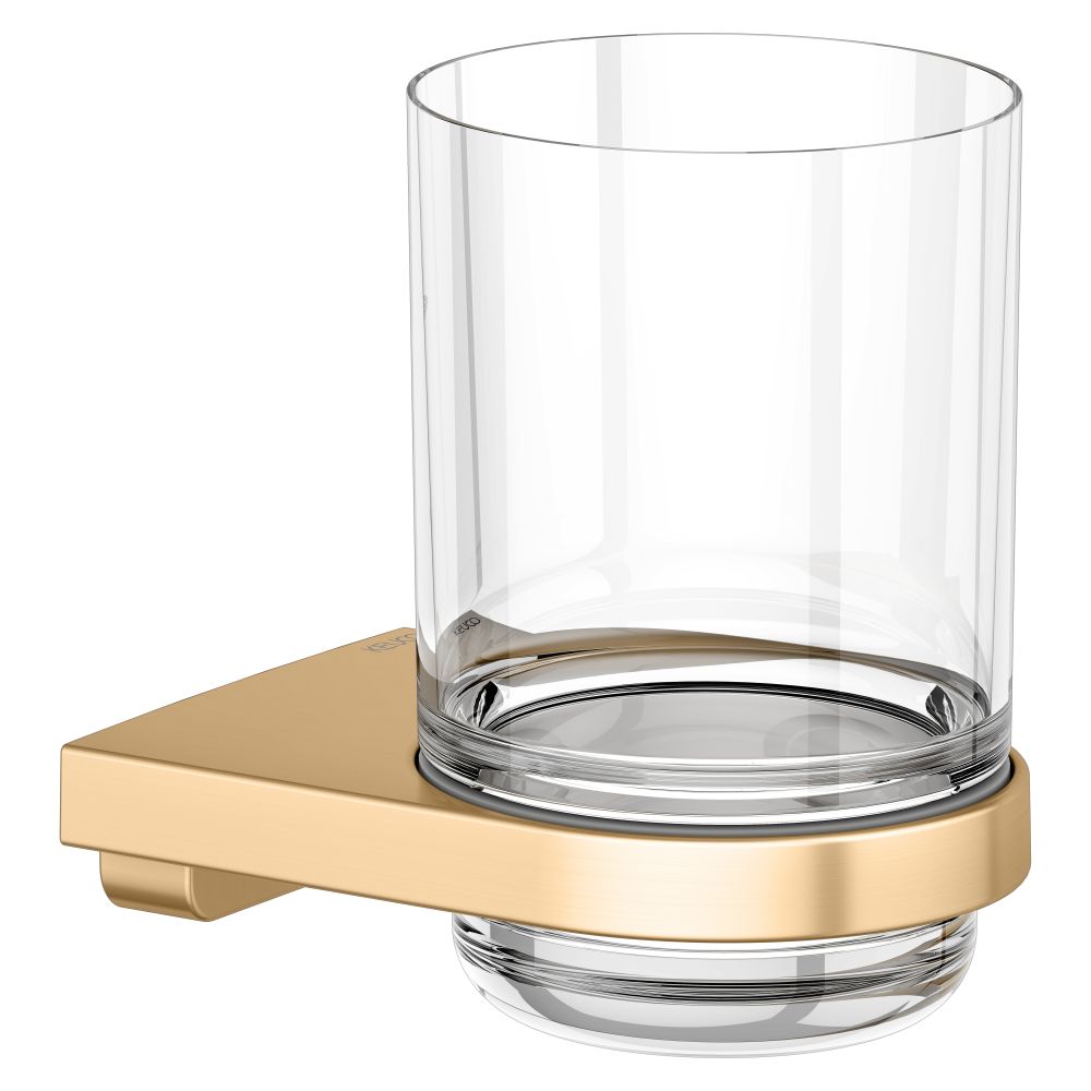 Support de verre Collection Moll Keuco, verre cristal, laiton brossé
