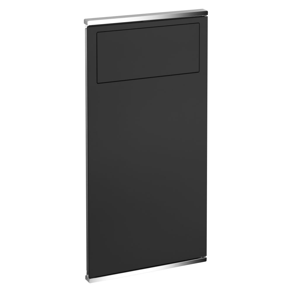 Keuco Plan Integral Module de lavabo encastré 1, bac à déchets UP 15 L, ouverture à droite, tôle d'acier zinguée, chromé/mat noir