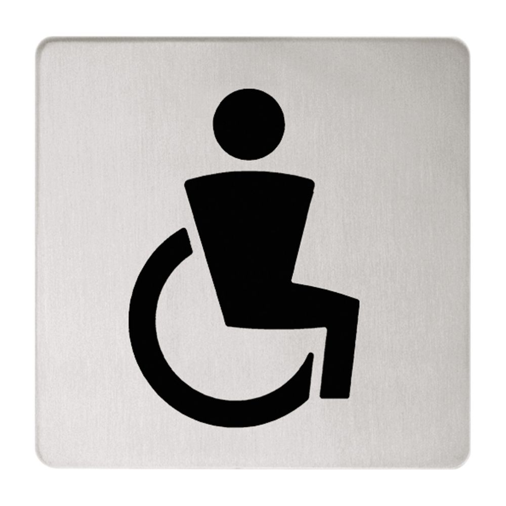 Keuco Plaque de porte WC Plan, symbole accessibilité, avec kit adhésif, chromée, 14968010000