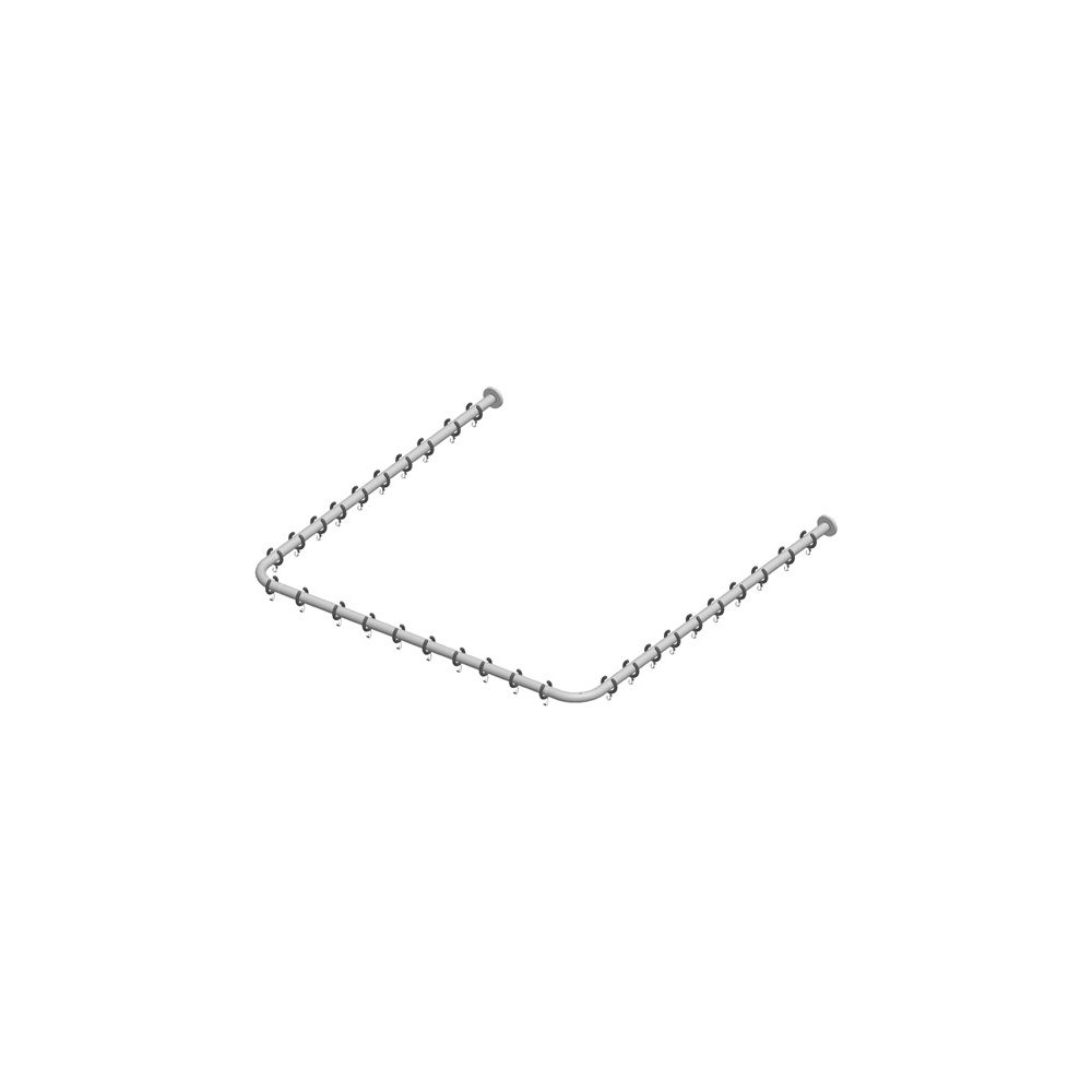 Set de tringle de rideau de douche Keuco KE Plan 14940, forme en U, 100x100, chromé